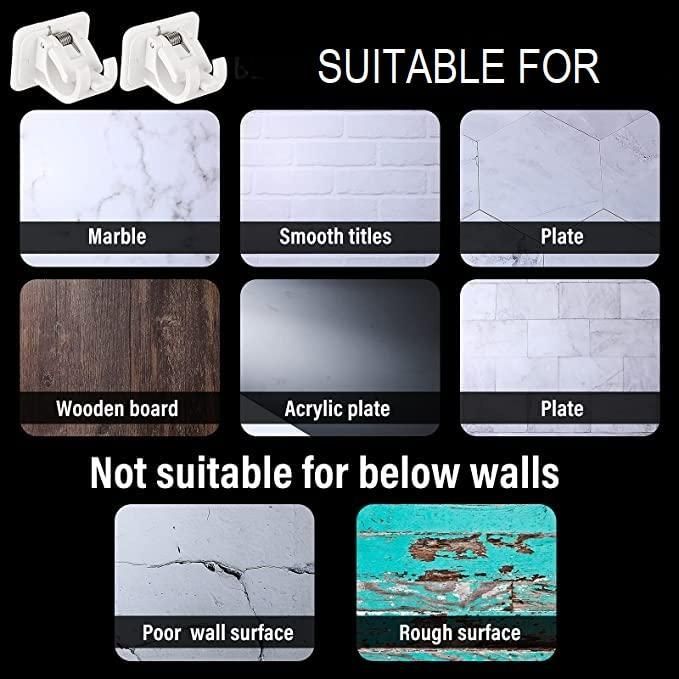 Self Adhesive Wall Mount Sticking Clip Hooks – Multipurpose Cable Organizer & Wall Holder (Pack of 4, Strong Sticky Hooks for Home & Office) bynijf-tg