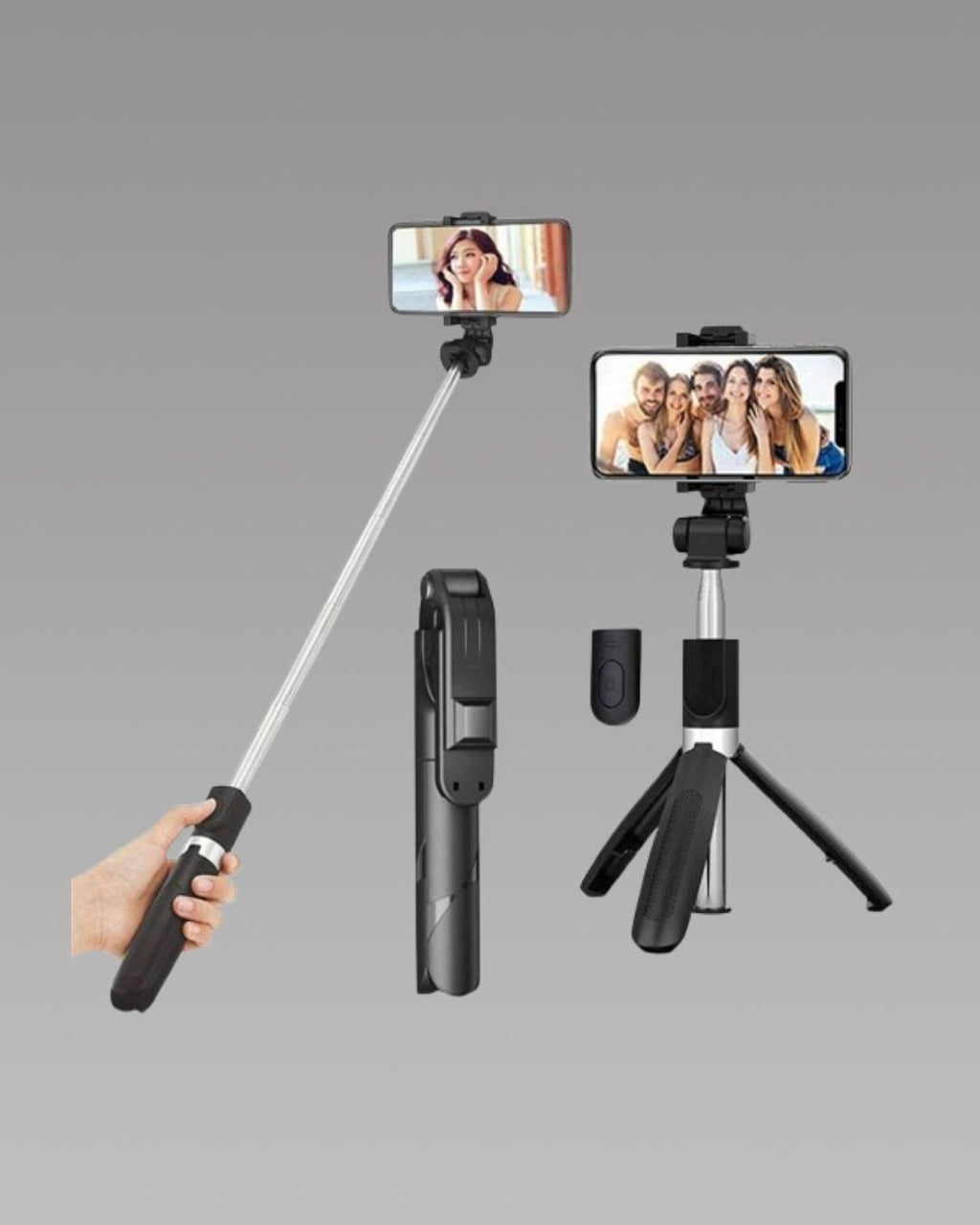 Extendable Flash 3-in-1 Selfie Stick Tripod with Bluetooth Remote – Perfect for Vlogging & Photography bynijf-tg