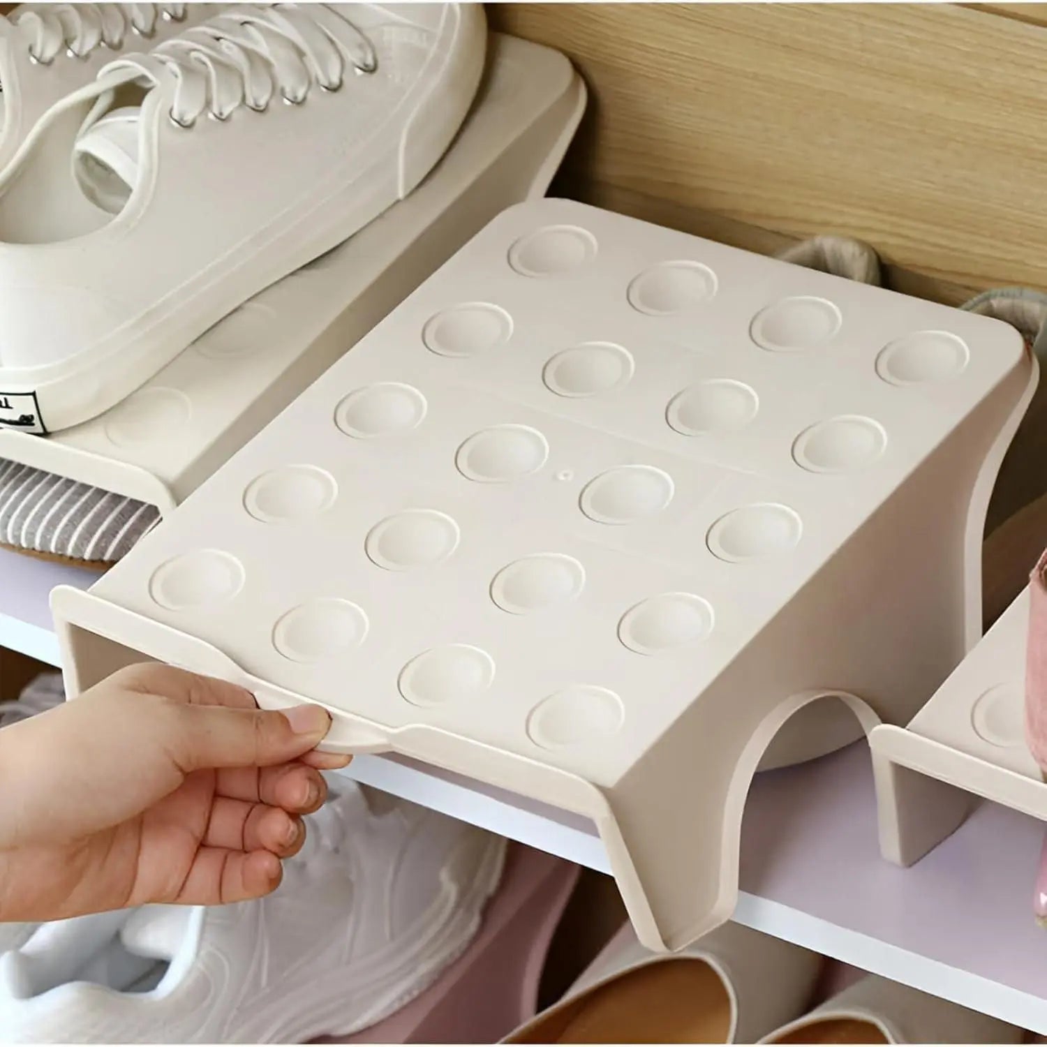 Double Layer Free standing Shoes Slippers Stacker bynijf-tg