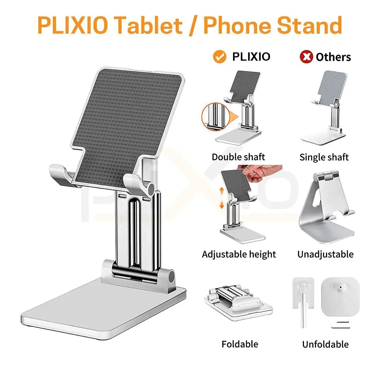 Revolex Folding Desktop Phone Stand – Adjustable & Portable Mobile/Tablet Holder with Anti-Slip Base for Desk, Office & Home (Pack of 1) bynijf-tg
