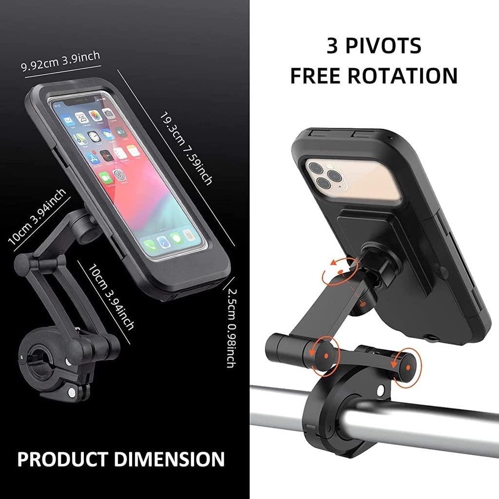 Universal 360° Rotation Bike Waterproof Cell Phone Holder – Adjustable Handlebar Mobile Mount bynijf-tg