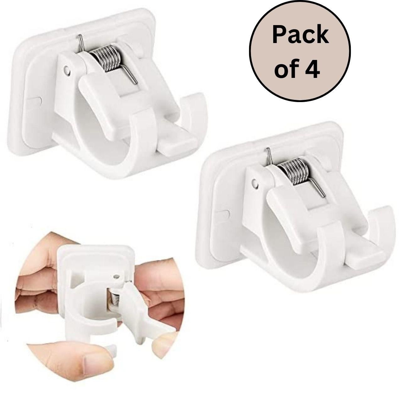 Self Adhesive Wall Mount Sticking Clip Hooks – Multipurpose Cable Organizer & Wall Holder (Pack of 4, Strong Sticky Hooks for Home & Office) bynijf-tg