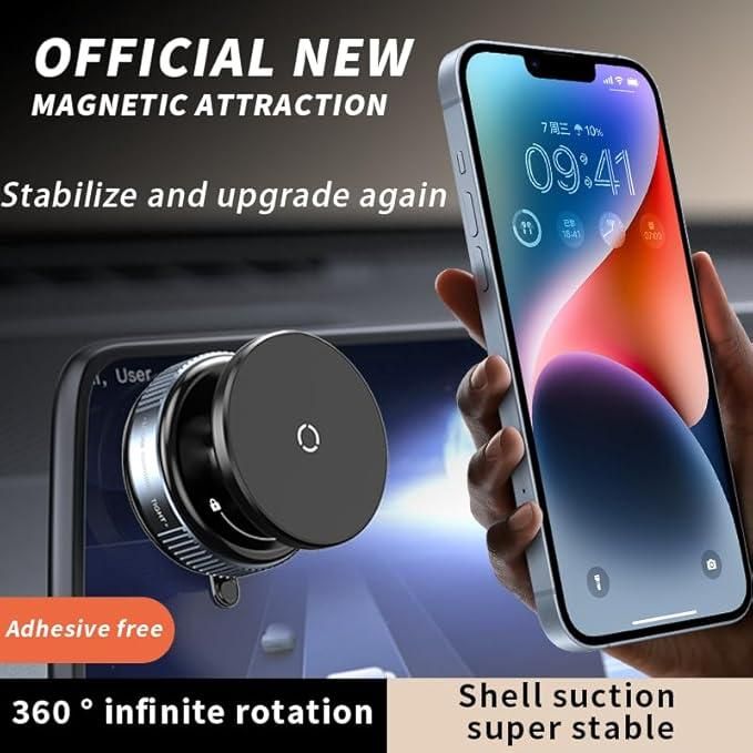 Magnetic Suction Phone Holder with 360° Rotation – Adhesive-Free Universal Mobile Stand for Car, Office & Home bynijf-tg