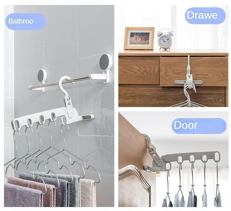 5-Hole Foldable Clothes Drying Rack | Space Saving Travel & Home Hanger Organizer | Suitable for travel, hotel stays, business trips, and home use. bynijf-tg