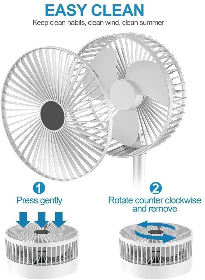 Powerful Rechargeable High-Speed Table Desk Fan – Portable 180° Rotating Cooling Fan for Home & Office bynijf-tg