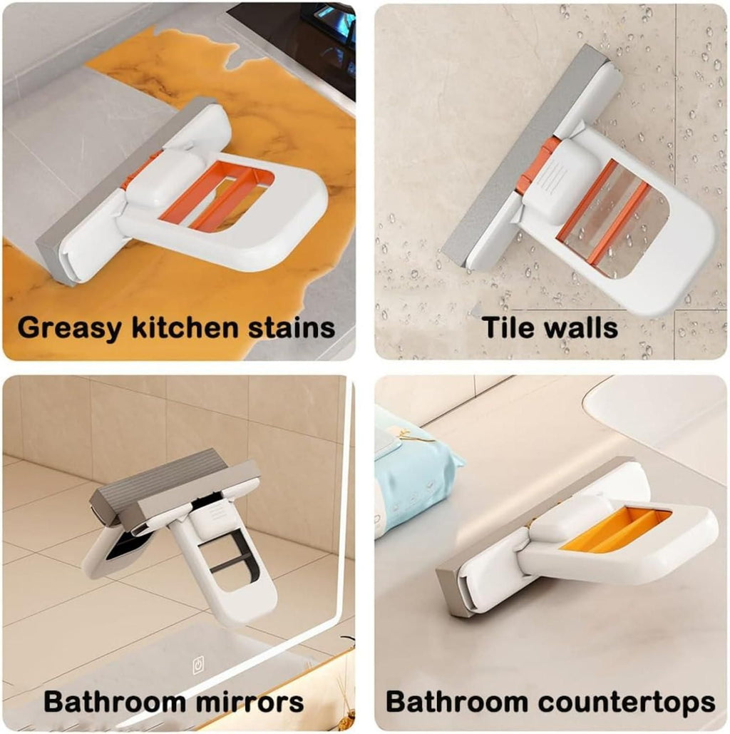 Mini Foldable Desktop Mop – Self-Squeeze Sponge Cleaning Tool | Portable Wet & Dry Cleaning Mop for Kitchen, Bathroom, Table & Small Spaces (Multicolour, Pack of 1) bynijf-tg