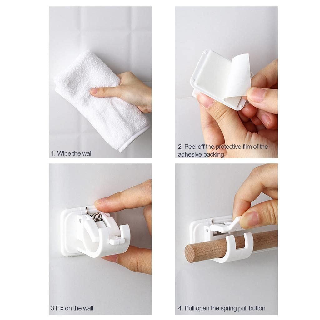 Self Adhesive Wall Mount Sticking Clip Hooks – Multipurpose Cable Organizer & Wall Holder (Pack of 4, Strong Sticky Hooks for Home & Office) bynijf-tg