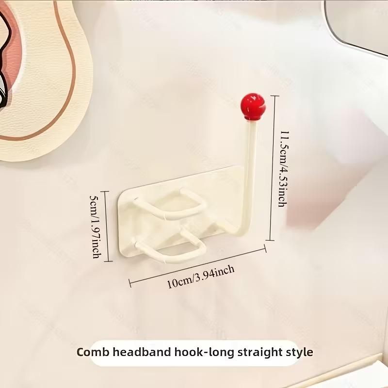 Self Adhesive Wall Mounted Headband Hook – No Drill Hair Accessories Organizer Holder for Headbands, Brushes & Combs (Bathroom & Dressing Table Organizer) bynijf-tg