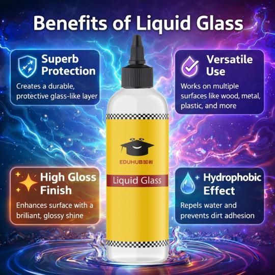 Liquid Glass Coating for Protection & Shine (100g Each, Pack of 2) – Crystal Clear Hydrophobic Glass Coating with Long-Lasting Water-Repellent Finish