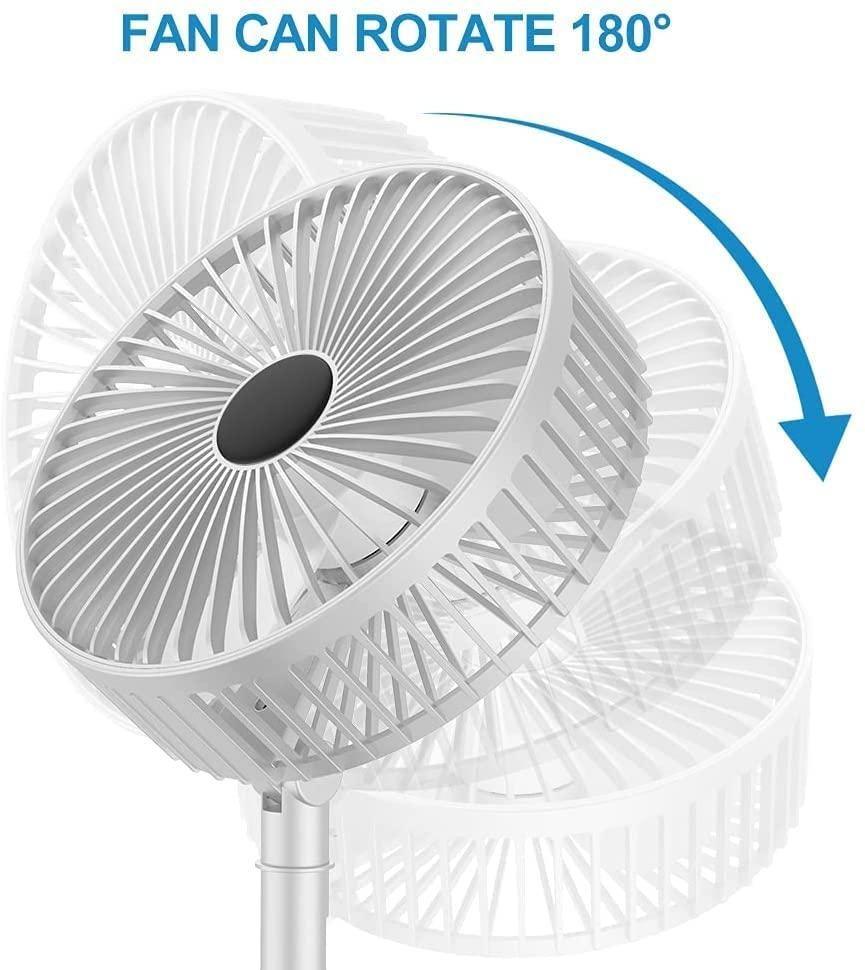 Powerful Rechargeable High-Speed Table Desk Fan – Portable 180° Rotating Cooling Fan for Home & Office bynijf-tg