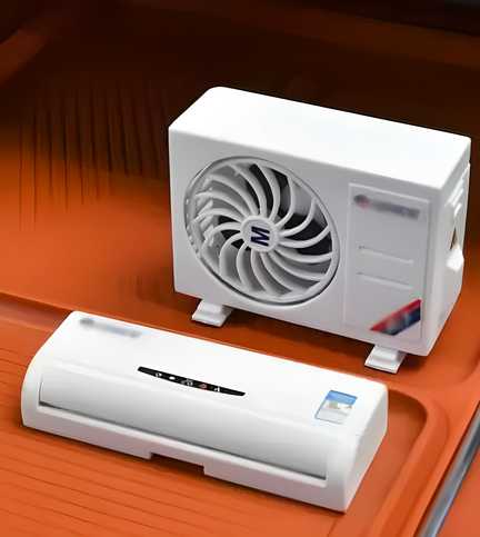 \Miniature AC Design Solar-Powered Car Air Freshener Diffuser | Automatic Rotating Fragrance | Car Interior Perfume Decor bynijf-tg