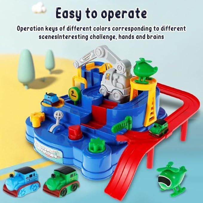 Race Track Educational Parking Crane Toy – 2-in-1 Airplane & Truck Adventure Garage Playset bynijf-tg
