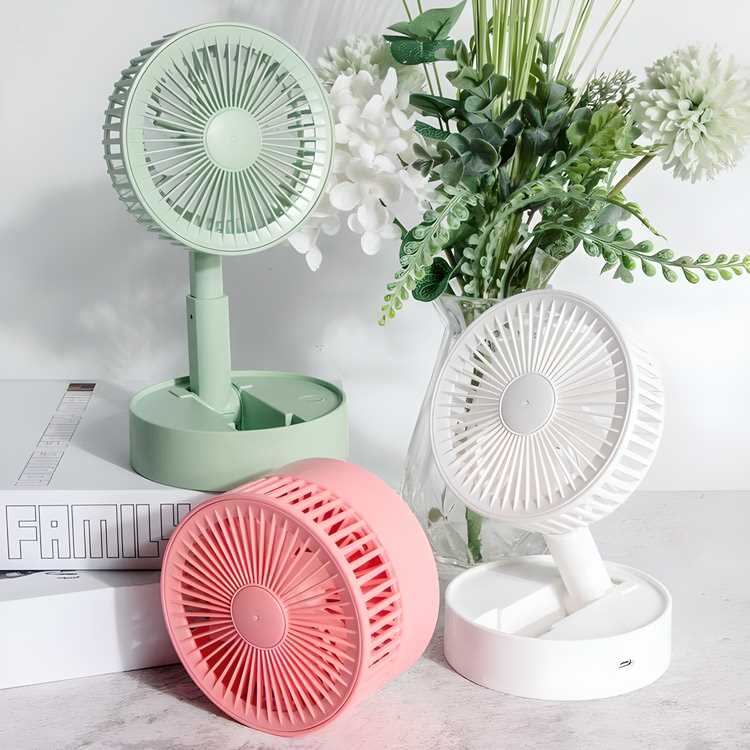 Powerful Rechargeable Adjustable AC/DC Table & Wall Fan – Portable USB Charging Fan with 2 Speed Control for Home, Office & Travel (Pack of 1) bynijf-tg