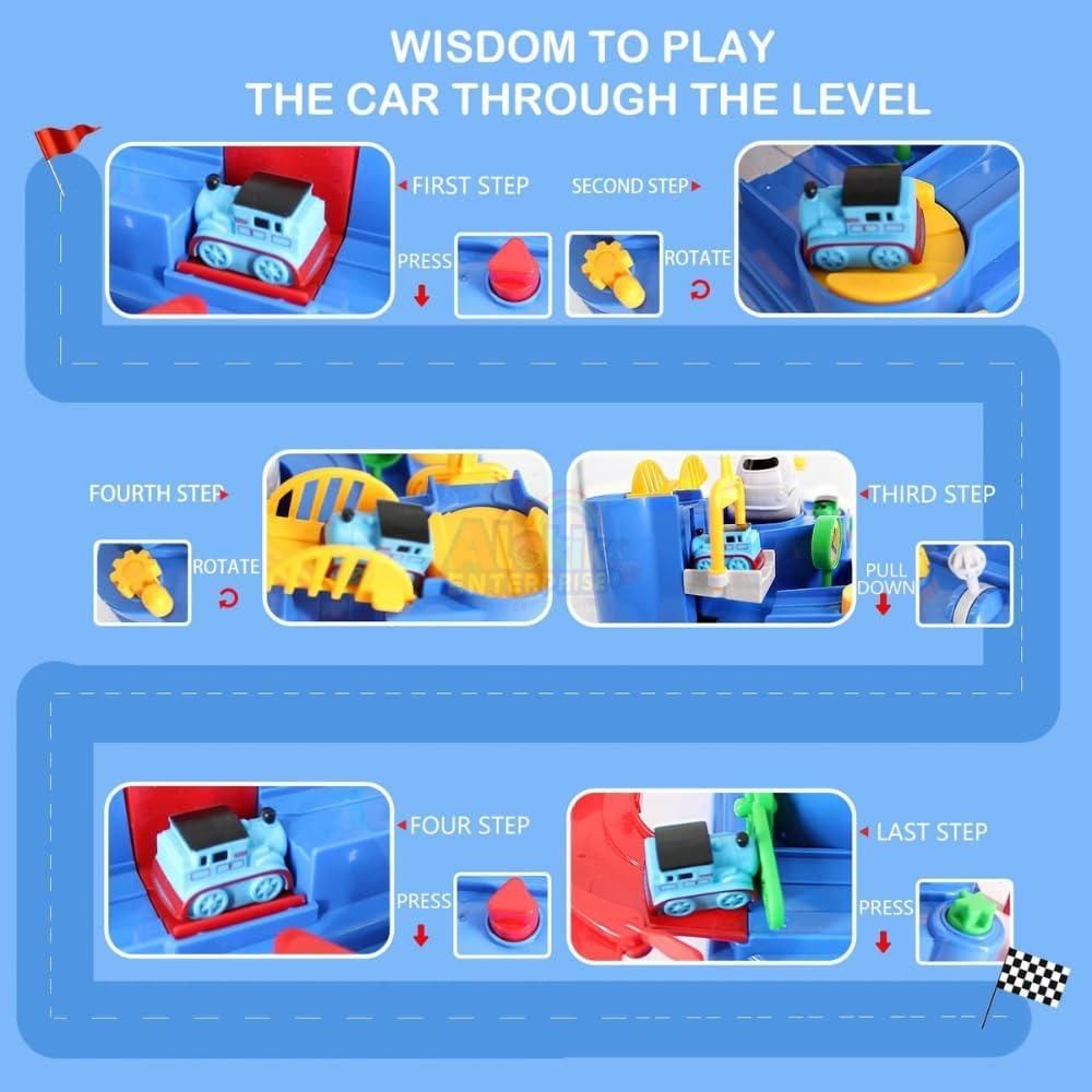 Race Track Educational Parking Crane Toy – 2-in-1 Airplane & Truck Adventure Garage Playset bynijf-tg