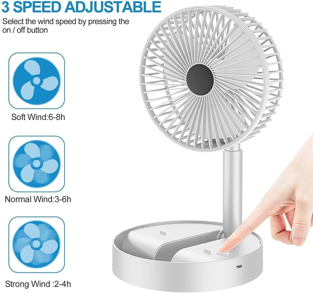 Powerful Rechargeable High-Speed Table Desk Fan – Portable 180° Rotating Cooling Fan for Home & Office bynijf-tg