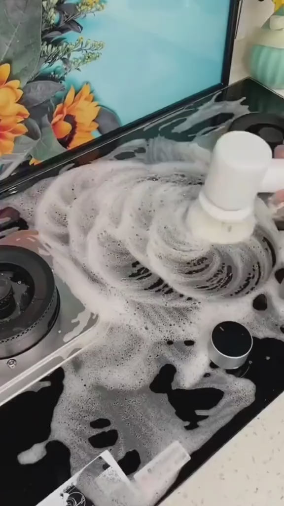 5-in-1 Cordless Handheld Electric Cleaning Brush – Rechargeable Power Scrubber for Bathroom, Kitchen sinks, tubs & Tiles (White)