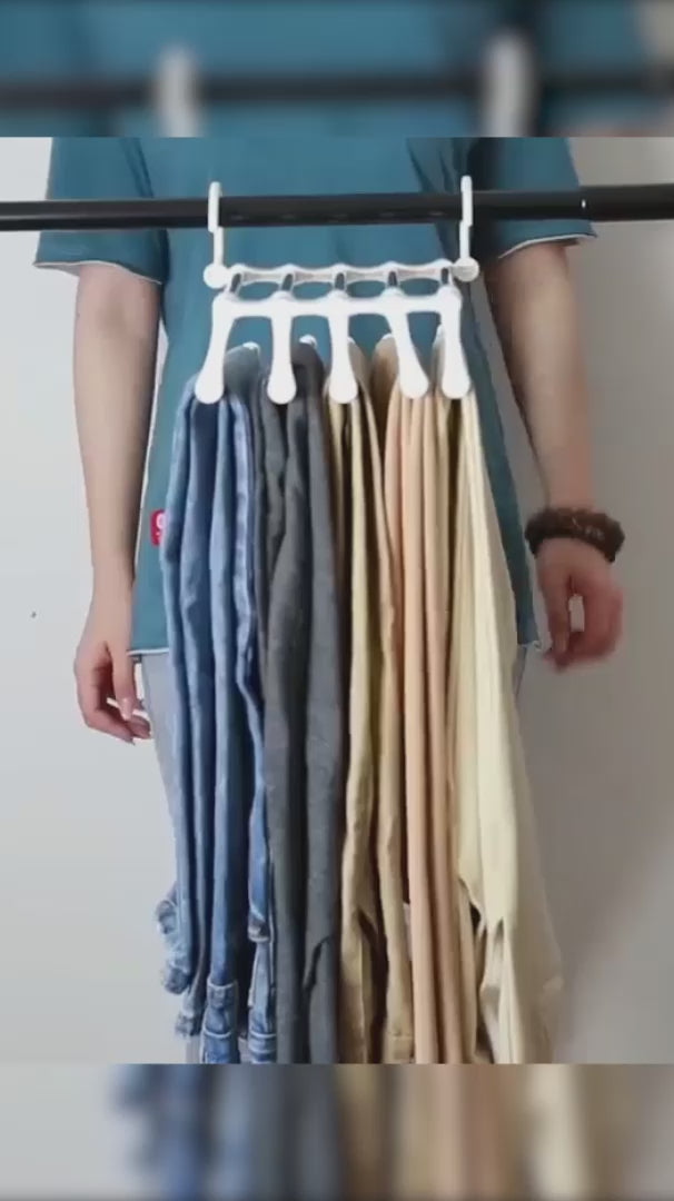 Hanger- 5 Layer Hanger Space Saving Non-Slip Cloth Organizer , 5 In 1 Multifunctional Layer Pant Rack For Trouser Scarf And Travel Storage